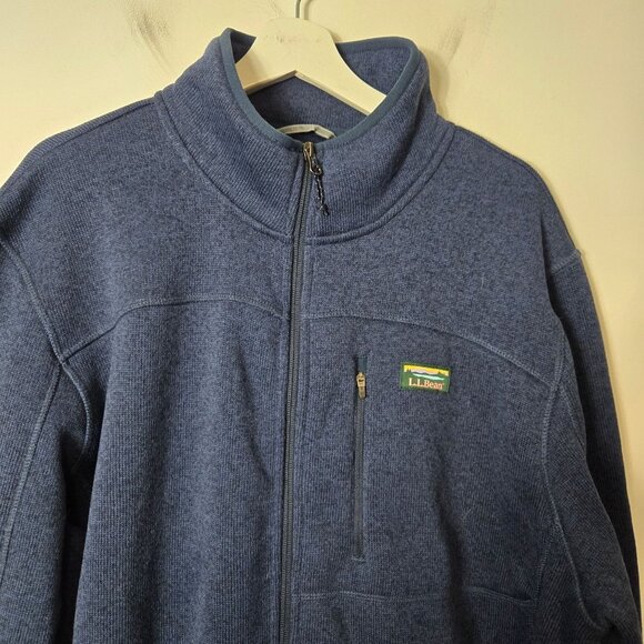 L.L. Bean Men's Size XXL Tall Sweater Fleece Full-Zip Jacket Bright Navy - Picture 3 of 9